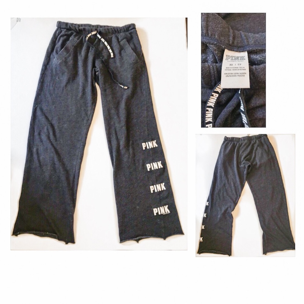 PINK charcoal dark gray sweats